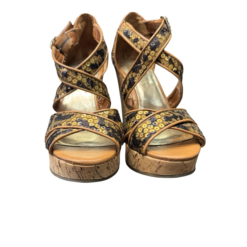 INC International Concepts Sequin Wedge Sandals Size 7 Elegant Summer Style - Picture 4 of 8